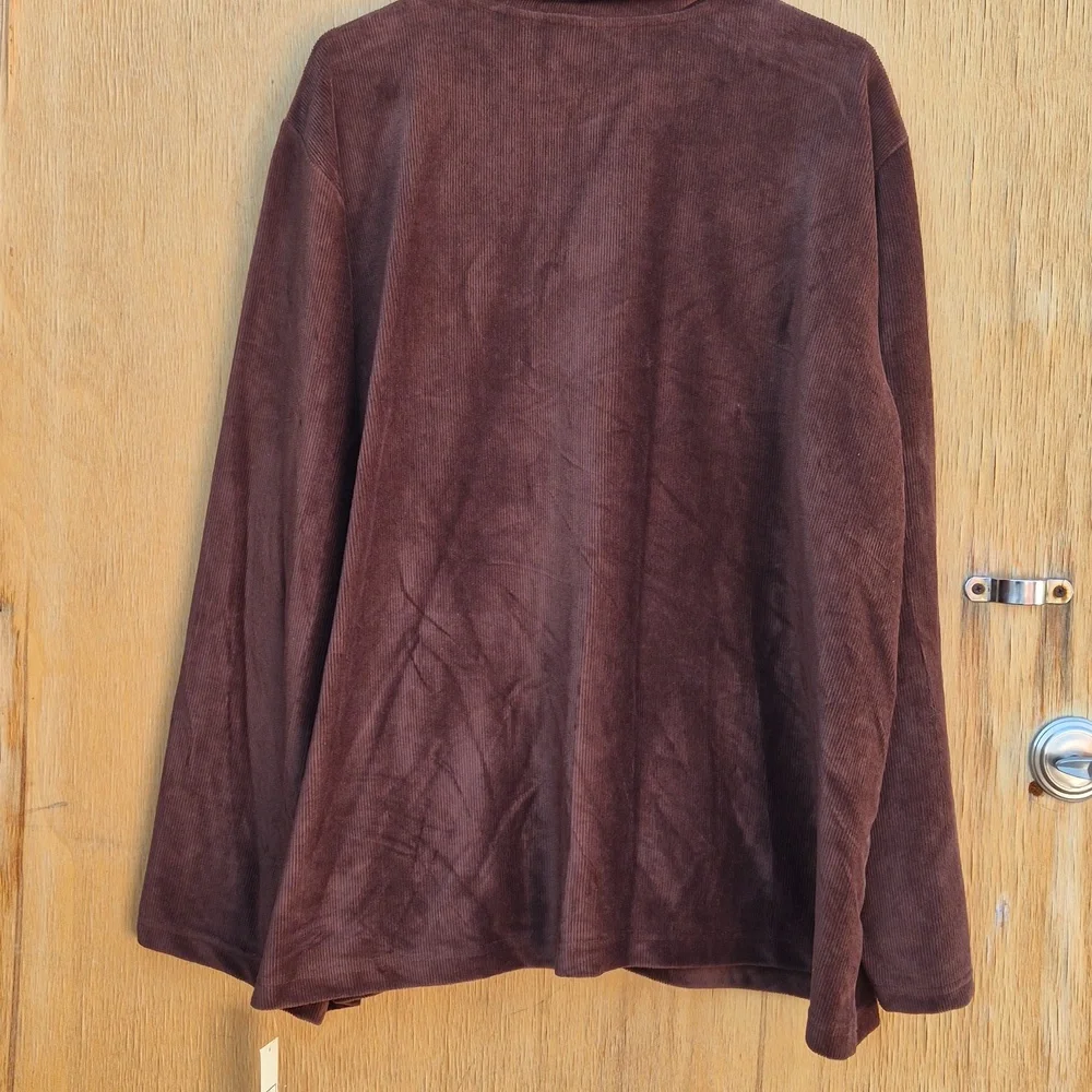 Womens 3x Brown Corduroy Zip-Up Jacket By ERIKA - Picture 9 of 9